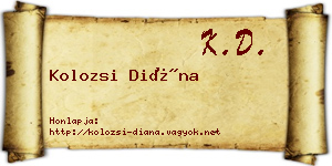 Kolozsi Diána névjegykártya