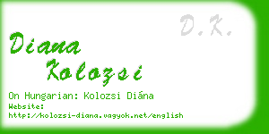 diana kolozsi business card