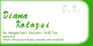 diana kolozsi business card